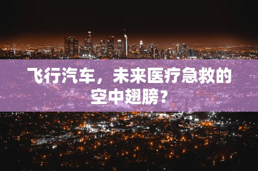 飞行汽车，未来医疗急救的空中翅膀？