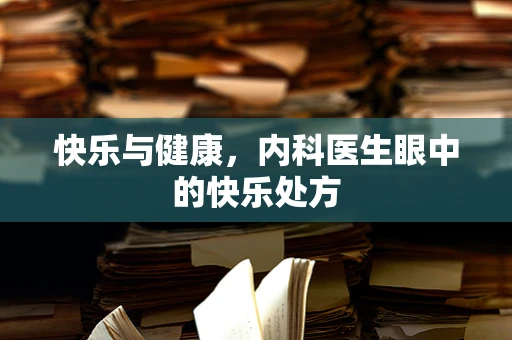 快乐与健康，内科医生眼中的快乐处方