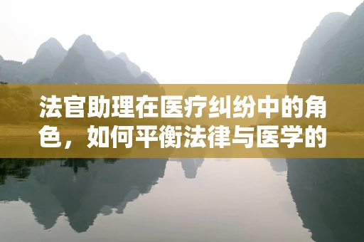 法官助理在医疗纠纷中的角色，如何平衡法律与医学的边界？