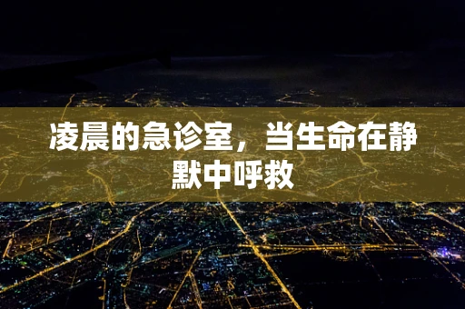 凌晨的急诊室，当生命在静默中呼救