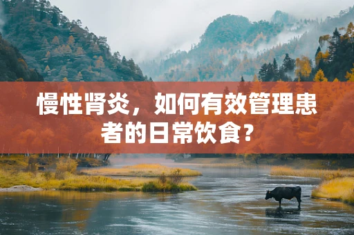 慢性肾炎，如何有效管理患者的日常饮食？