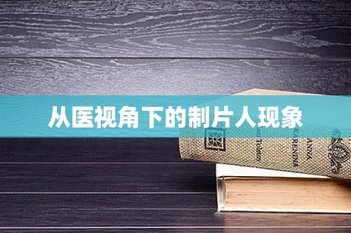 从医视角下的制片人现象
